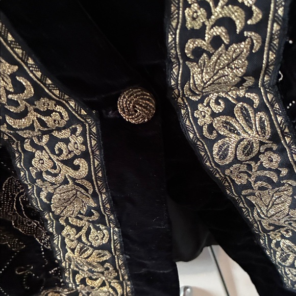 Scott McClintock Sportswear sz 8 Vintage Black and Gold Velvety Blazer euc - Picture 3 of 7